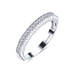 Prsteň  zo striebra s kameňmi SYN ZIRKÓN 5A- BIELY