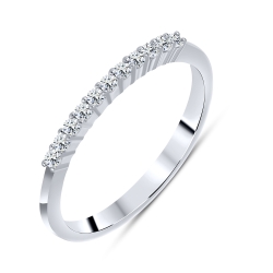 Prsteň  zo striebra s kameňmi SYN ZIRKÓN 5A- BIELY