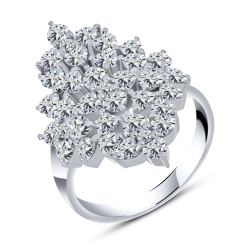 Náušnice  zo striebra s kameňmi SYN ZIRKÓN 5A- BIELY