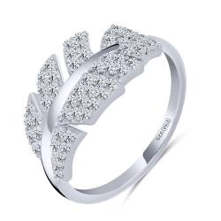 Prsteň  zo striebra s kameňmi SYN ZIRKÓN 5A- BIELY