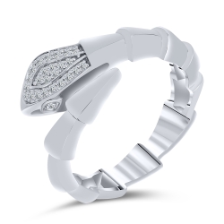 Prsteň  zo striebra s kameňmi SYN ZIRKÓN 5A- BIELY