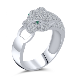 Prsteň  zo striebra s kameňmi SYN SMARAGD