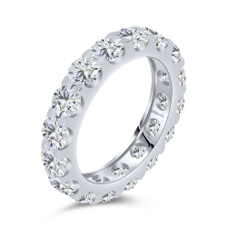 Prsteň  zo striebra s kameňmi SYN ZIRKÓN 5A- BIELY