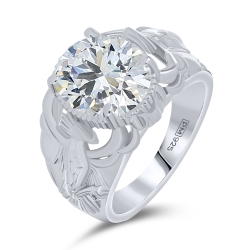 Prsteň  zo striebra s kameňmi SYN ZIRKÓN 5A- BIELY