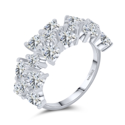 Prsteň  zo striebra s kameňmi SYN ZIRKÓN 5A- BIELY