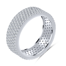 Prsteň  zo striebra s kameňmi SYN ZIRKÓN 5A- BIELY