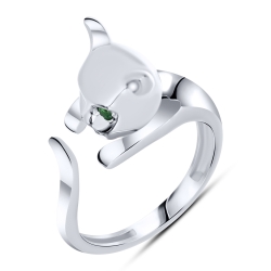 Prsteň  zo striebra s kameňmi SYN ZIRKÓN 5A- ZELENÝ