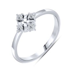 Prsteň  zo striebra s kameňmi SYN ZIRKÓN 5A- BIELY