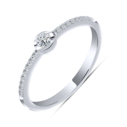 Prsteň  zo striebra s kameňmi SYN ZIRKÓN 5A- BIELY