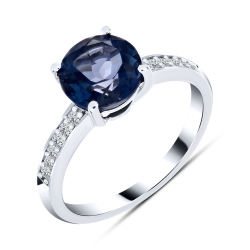 Prsteň  zo striebra s kameňmi TOPÁS- LONDON BLUE, SYN ZIRKÓN 5A- BIELY