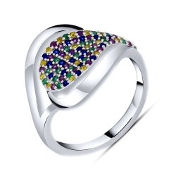 Prsteň  zo striebra s kameňmi NANO AMETYST,  a SYN SMARAGD