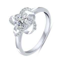 Prsteň  zo striebra s kameňmi SYN ZIRKÓN 5A- BIELY