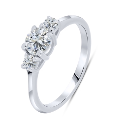 Prsteň  zo striebra s kameňmi SYN ZIRKÓN 5A- BIELY