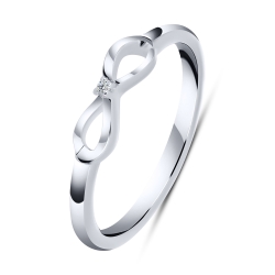 Prsteň  zo striebra s kameňmi SYN ZIRKÓN 5A- BIELY