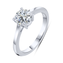 Prsteň  zo striebra s kameňmi SYN ZIRKÓN 5A- BIELY