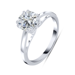 Prsteň  zo striebra s kameňmi SYN ZIRKÓN 5A- BIELY