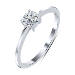 Prsteň  zo striebra s kameňmi SYN ZIRKÓN 5A- BIELY