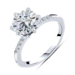 Prsteň  zo striebra s kameňmi SYN ZIRKÓN 5A- BIELY