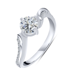 Prsteň  zo striebra s kameňmi SYN ZIRKÓN 5A- BIELY