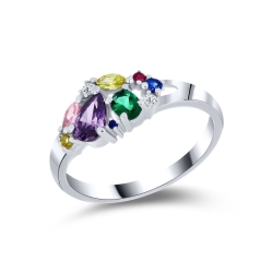 Prsteň  zo striebra s kameňmi SYN ZIRKÓN 5A