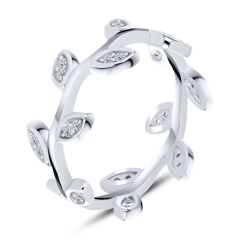 Prsteň  zo striebra s kameňmi SYN ZIRKÓN 5A- BIELY
