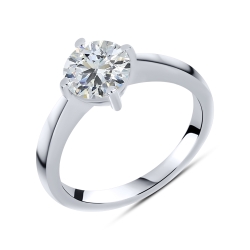 Prsteň  zo striebra s kameňmi SYN ZIRKÓN 5A- BIELY