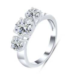 Prsteň  zo striebra s kameňmi SYN ZIRKÓN 5A- BIELY