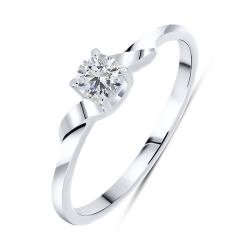 Prsteň  zo striebra s kameňmi SYN ZIRKÓN 5A- BIELY