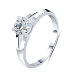 Prsteň  zo striebra s kameňmi SYN ZIRKÓN 5A- BIELY