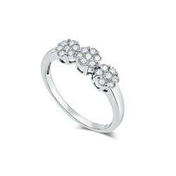 Prsteň z bieleho zlata s kameňmi Diamant