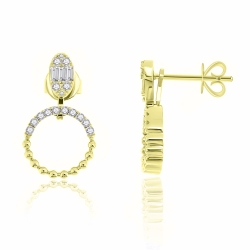 Náušnice zo žltého zlata s kameňmi Diamant