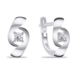 Náušnice z bieleho zlata s kameňmi SYN ZIRKÓN 5A- BIELY