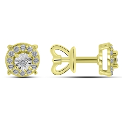Náušnice zo žltého zlata s kameňmi DIAMANT