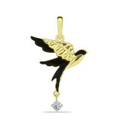 Prívesok zo žltého zlata s kameňmi SYN ZIRKÓN 5A- BIELY