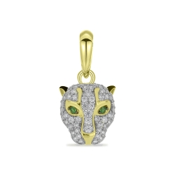 Prívesok zo žltého zlata s kameňmi SYN ZIRKÓN 5A- BIELY,